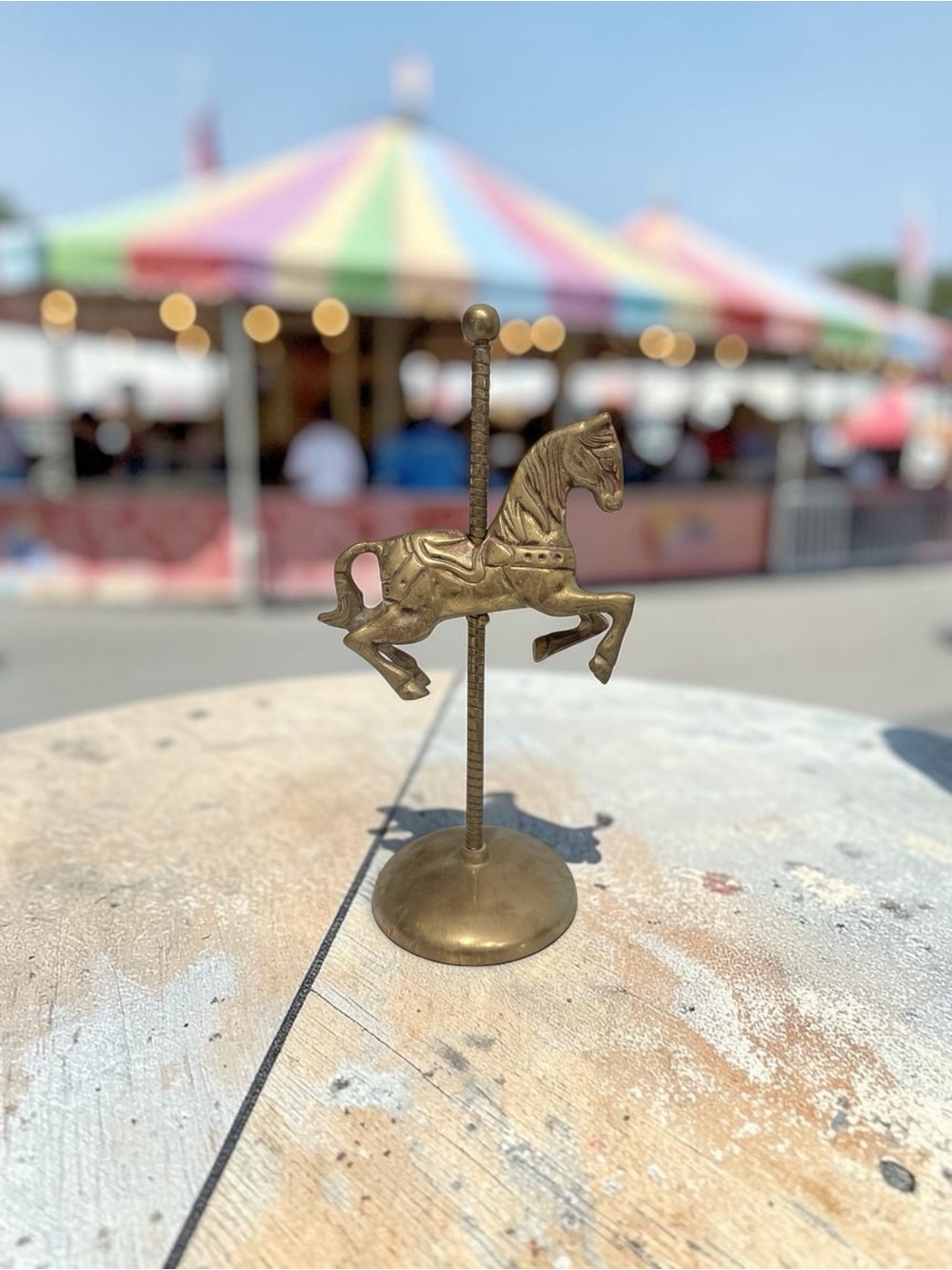 Vintage Brass Carousel Horse Figurine - Picture 10 of 13